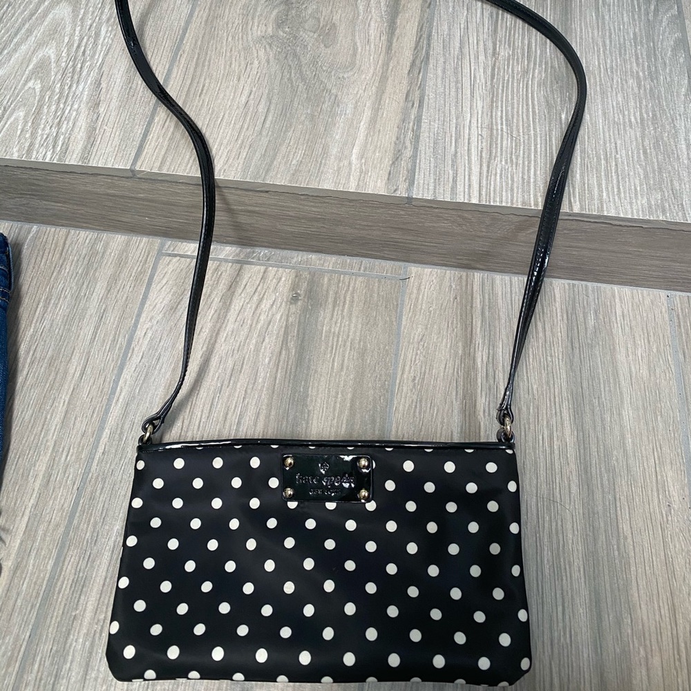 Kate Spade polkadot black and white cross body bag